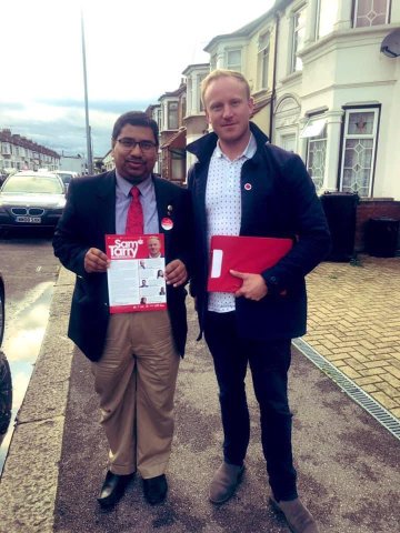 Cllr Nazir Ahmed campaigning in 2019