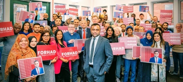 Forhad Hussain and fellow Labour candidates